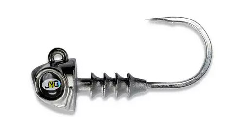 Black Mullet 4 inch 1/4 ounces JYG Pro Fishing Jighead for Goliath Paddletail Pack of 4
