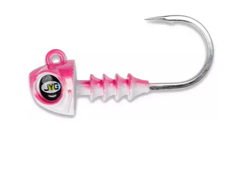 Flamingo Pink 4 inch 1/4 ounces JYG Pro Fishing Jighead for Goliath Paddletail Pack of 4