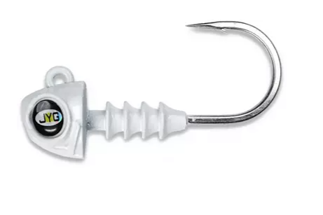 Pearl White 4 inch 1/4 ounces JYG Pro Fishing Jighead for Goliath Paddletail Pack of 4
